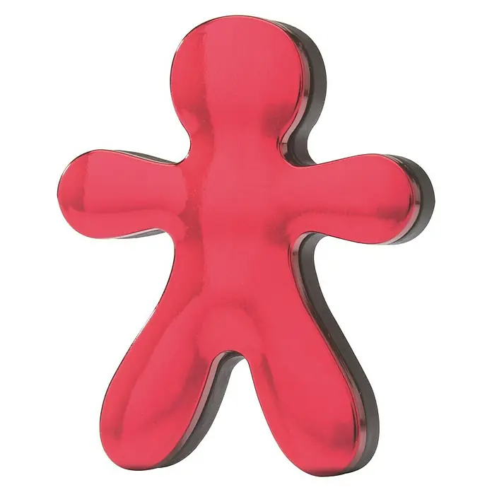 Mr & Mrs Fragrance Jeff Ambientador Jeff - Frambuesa y Pachulí, Tipo de montaje: Pinzas - Ambientador rojo con forma de figura estilizada, ideal para coche u hogar, proporcionando una fragancia agradable.
