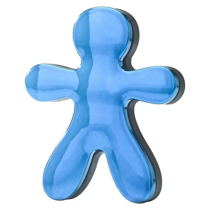 Mr & Mrs Fragrance Jeff Ambientador Jeff - Flores de loto, Tipo de montaje: Pinzas - Ambientador azul brillante en forma de figura estilizada con borde negro.