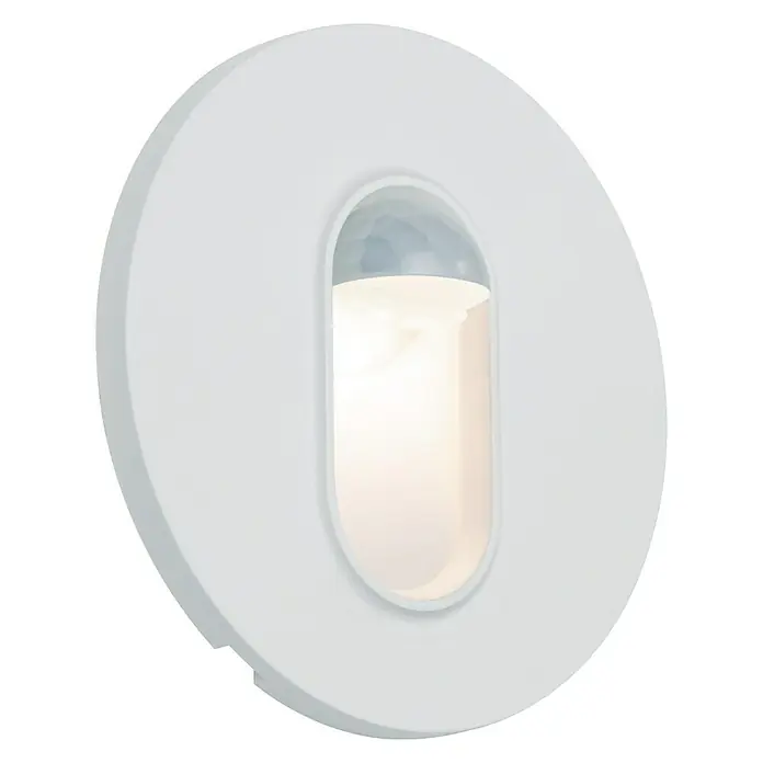 Paulmann LED-Einbauleuchte rund - 2,7 W, Weiß, L x B: 7,8 x 7,8 cm, Rund - Runde, weiße Wandleuchte mit länglichem, beleuchtetem Sensorfenster für den Innenbereich.