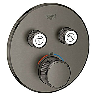 Grohe Grohtherm SmartControl UP-Thermostatarmatur (Mit 2 Absperrventilen, Rund, Hard Graphite, Matt)