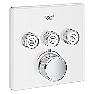 Grohe Grohtherm SmartControl UP-Thermostatarmatur (Anzahl Absperrventile: 3 Stk., Eckig, Moon White, Glänzend)