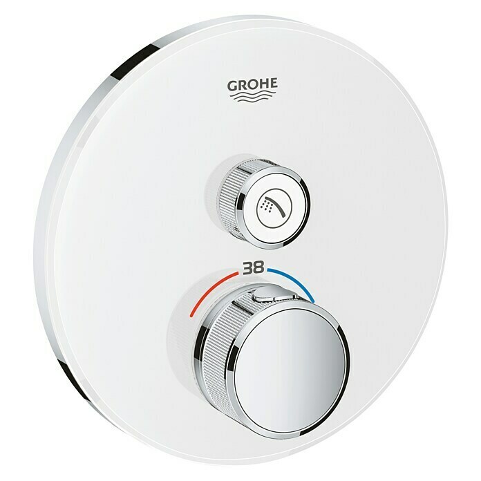 Grohe Grohtherm SmartControl UP-Thermostatarmatur (Mit 1 Absperrventil, Rund, Moon White, Glänzend)