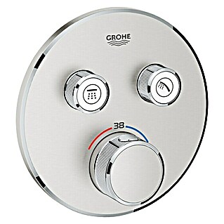 Grohe Grohtherm SmartControl UP-Thermostatarmatur (Mit 2 Absperrventilen, Rund, Supersteel, Matt)