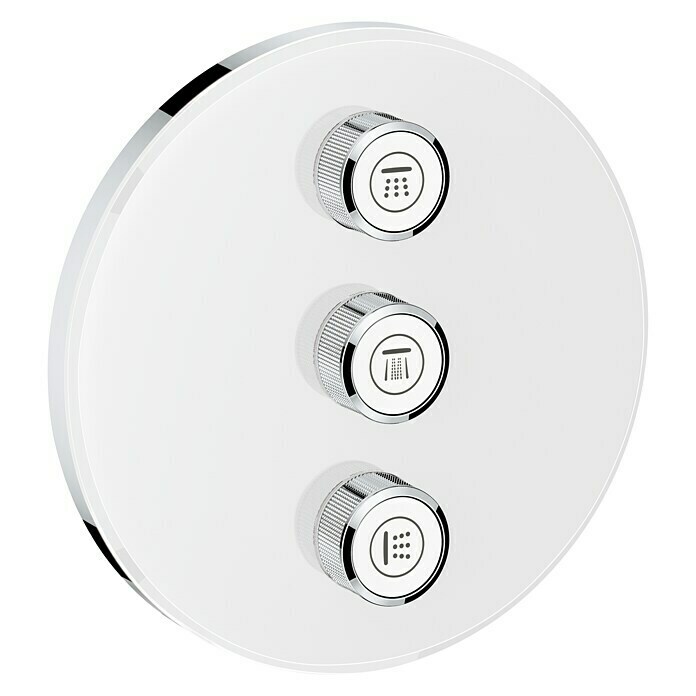 Grohe Grohtherm SmartControl UnterputzventilMit 3 Absperrventilen, Moon White, Rund Front View