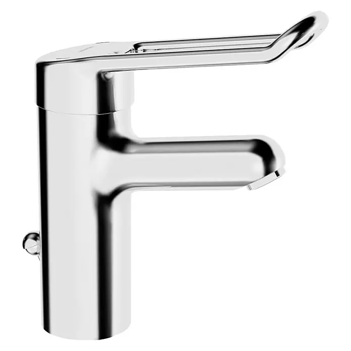 Hansa Medipro Waschtischarmatur - Mit Zugstange, Chrom, Glänzend - Bild einer glänzenden Chrom-Einhebel-Waschtischarmatur mit geradem Auslauf und Hebelgriff. Das elegante Design wertet jedes Badezimmer auf.
