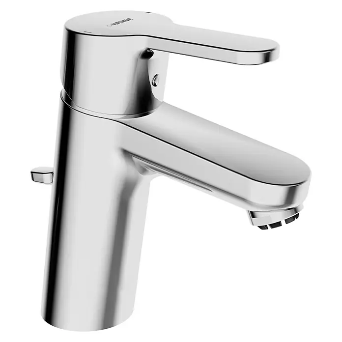 Hansa Primo Waschtischarmatur XL - Niederdruck, Chrom, Glänzend - Glänzender Chrom-Wasserhahn mit modernem Design für Badezimmer und Küche.
