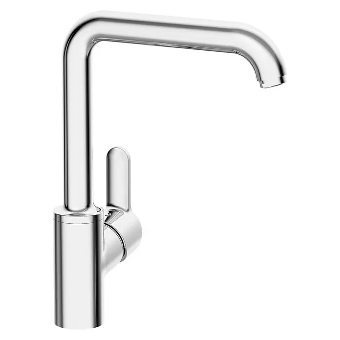 Hansa Primo Spültischarmatur - Niederdruck, U-Auslauf, Chrom, Glänzend - Glänzender, silberner Wasserhahn mit einem Griff für Badezimmer oder Küche. Modernes Design für stilvolle Räume.