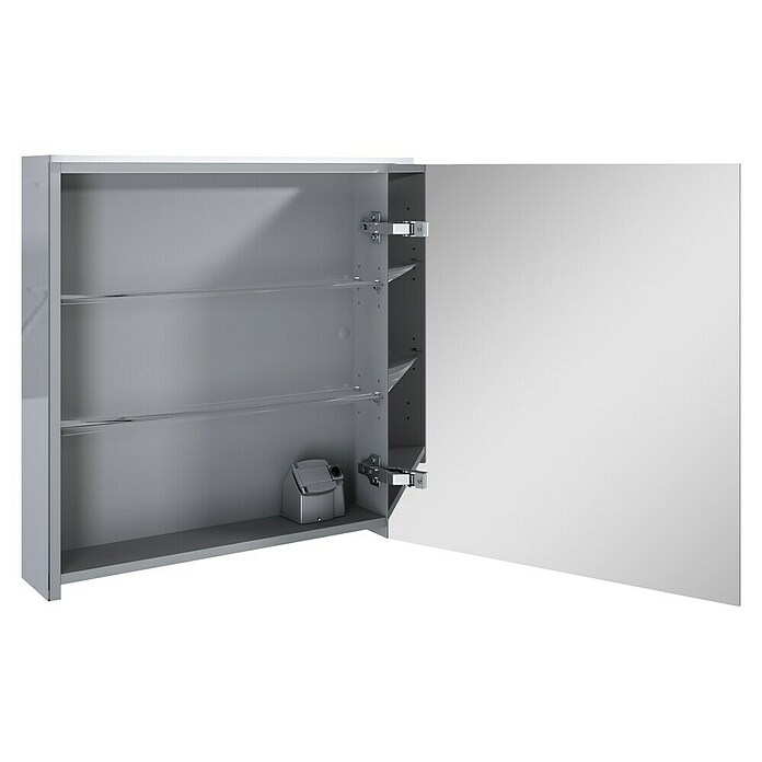 Riva Look LED-Spiegelschrank (B x H: 60 x 64,8 cm, Mit Beleuchtung, Spanplatte, Farblos)