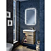 Camargue Faro Mini Waschtischunterschrank (29 x 55 x 55 cm, Bewegungsmelder mit LED-Beleuchtung, Berg Eiche)