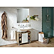 Riva Mueble de lavabo (30 x 65 x 60 cm, Réplica de roble de Sonoma, Blanco)