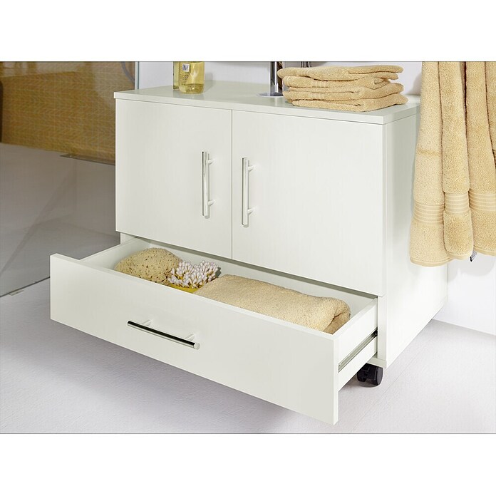 Riva Waschtischunterschrank System (35,6 x 62,2 x 57,5 cm, Weiß, Matt)