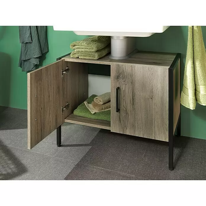 Riva Waschtischunterschrank Metal - 66,2 x 36 x 56 cm, Sanremo Rustico, Matt