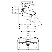 Hansgrohe Badewannenarmatur Talis S (Chrom, Glänzend)