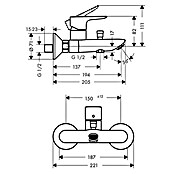 Hansgrohe Badewannenarmatur Talis E (Chrom, Glänzend)