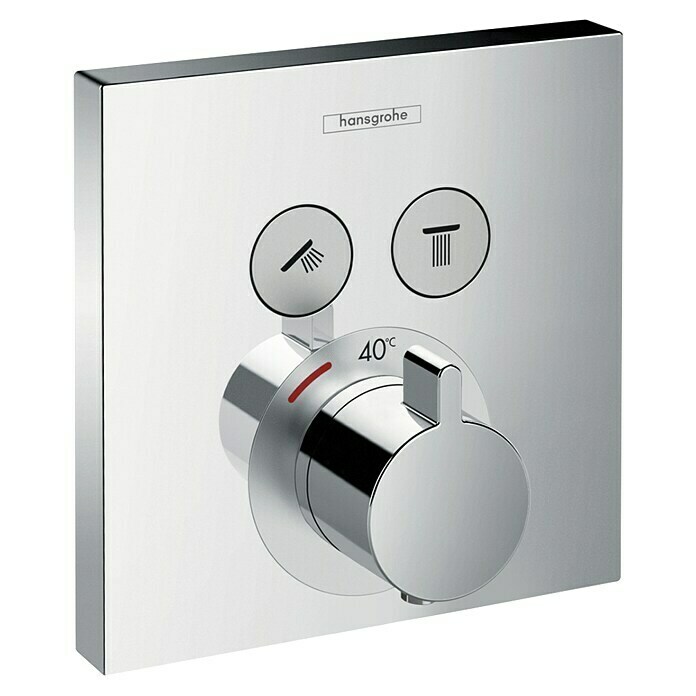 Hansgrohe UP-Thermostatarmatur ShowerSelectUnterputz, Eckig, Chrom, Glänzend Front View