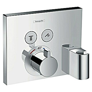 Hansgrohe UP-Thermostatarmatur ShowerSelect mit Fixfit und Portereinheit (Mit Fixfit & Portereinheit, Chrom, Glänzend)