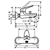 Hansgrohe Badewannenarmatur Novus (Chrom, Glänzend)