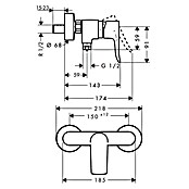 Hansgrohe Brausearmatur Metris (Chrom, Glänzend)