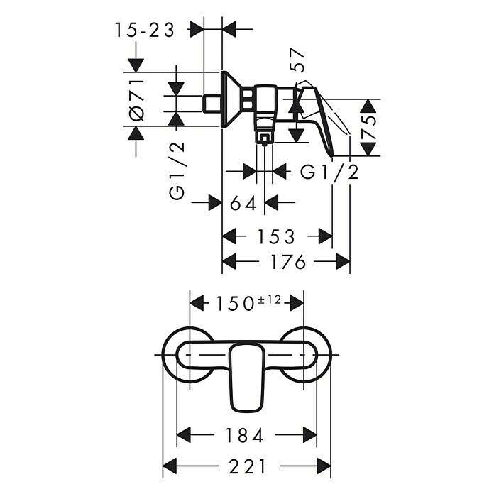 Hansgrohe Logis BrausearmaturChrom, Glänzend Unknown