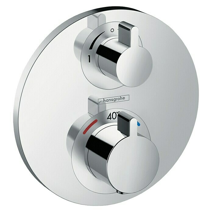 Hansgrohe UP-Thermostatarmatur Ecostat SRund, Chrom, Glänzend Front View