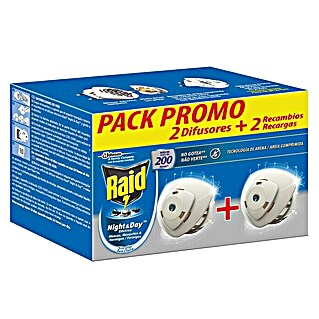 Raid Producto anti-insectos eléctrico líquido Night&Day pack (2 ud.)