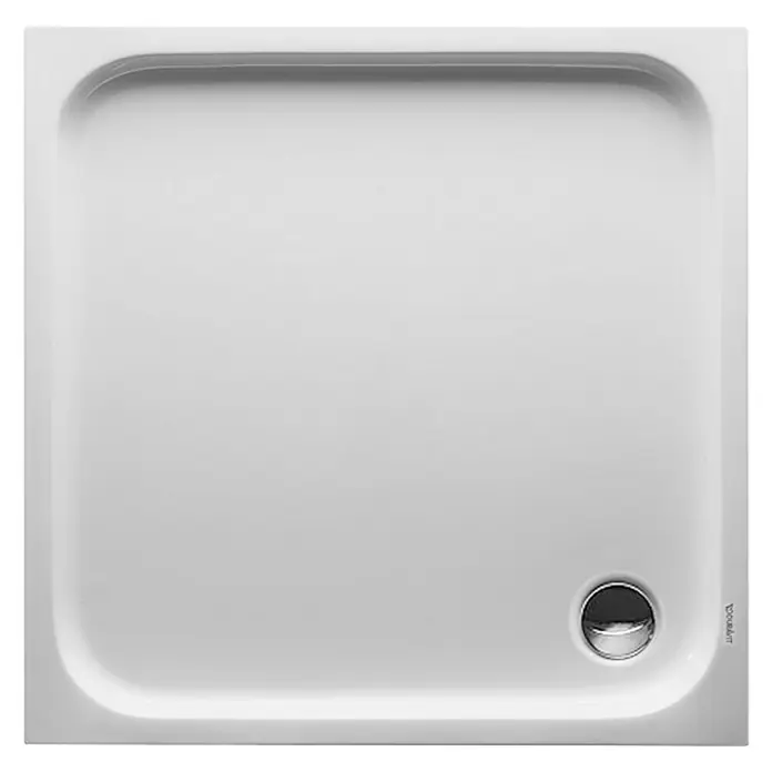 Duravit D-Code Duschwanne - L x B: 100 x 100 cm, Kunststoff, Weiß, Ohne Antirutsch-Oberfläche, Quadratisch - Quadratische Duschwanne Duravit mit abgerundeten Ecken und mittigem Abfluss für ein modernes Badezimmerdesign.\n