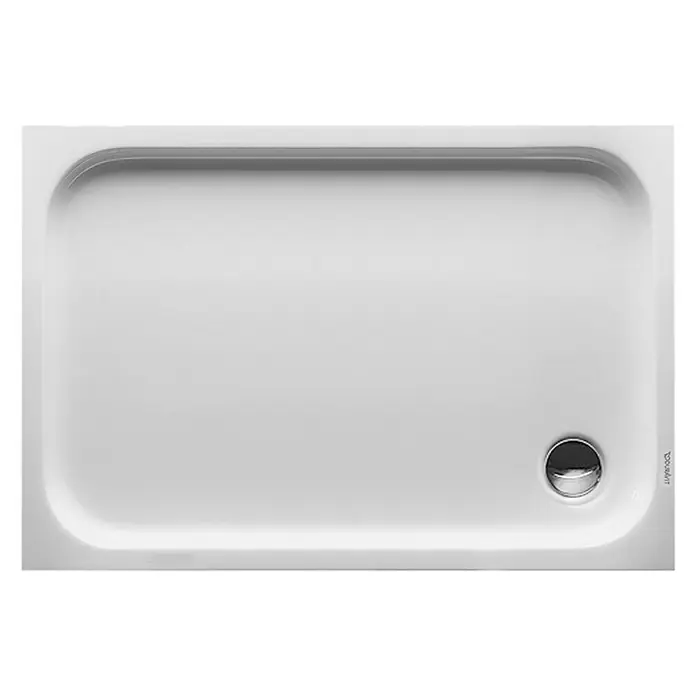 Duravit D-Code Duschwanne - L x B: 120 x 80 cm, Kunststoff, Weiß, Ohne Antirutsch-Oberfläche, Rechteckig - Rechteckige weiße Duschwanne von Duravit, ideal für moderne Badezimmer. Die Wanne hat einen mittigen Ablauf.
