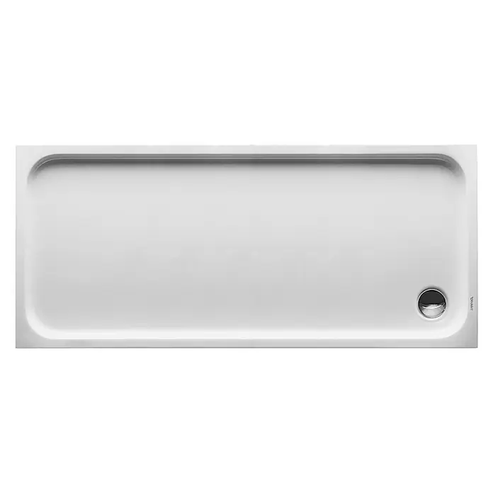 Duravit D-Code Duschwanne - L x B: 170 x 75 cm, Kunststoff, Weiß, Ohne Antirutsch-Oberfläche, Rechteckig - Rechteckige Duschwanne aus weißem Sanitäracryl mit mittigem Ablauf für moderne Badezimmerdesigns.