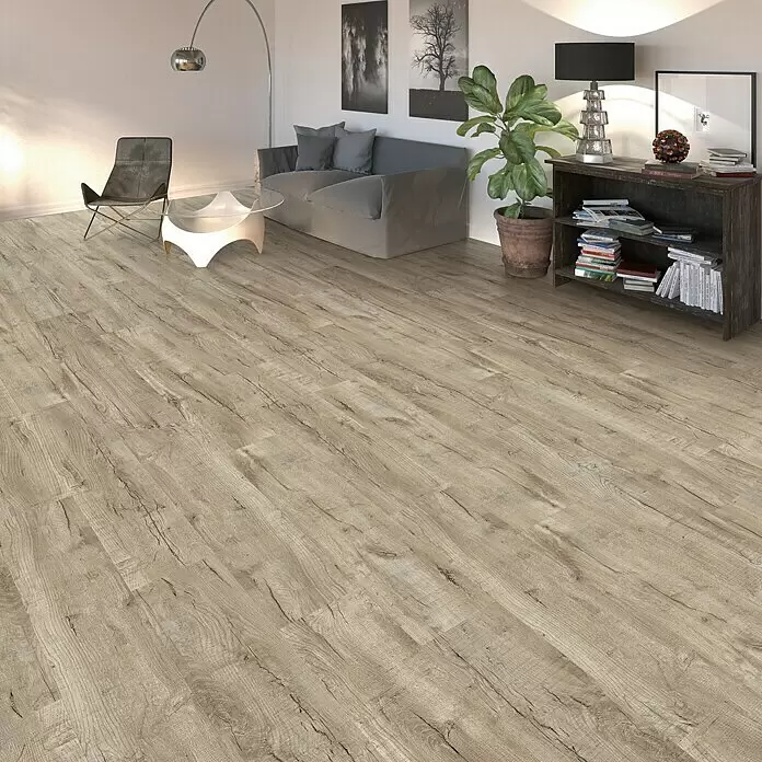Living by Haro Designbodenmuster HydroStar Eiche Ferrara grau200 x 235 x 6,5 mm, Landhausdiele
