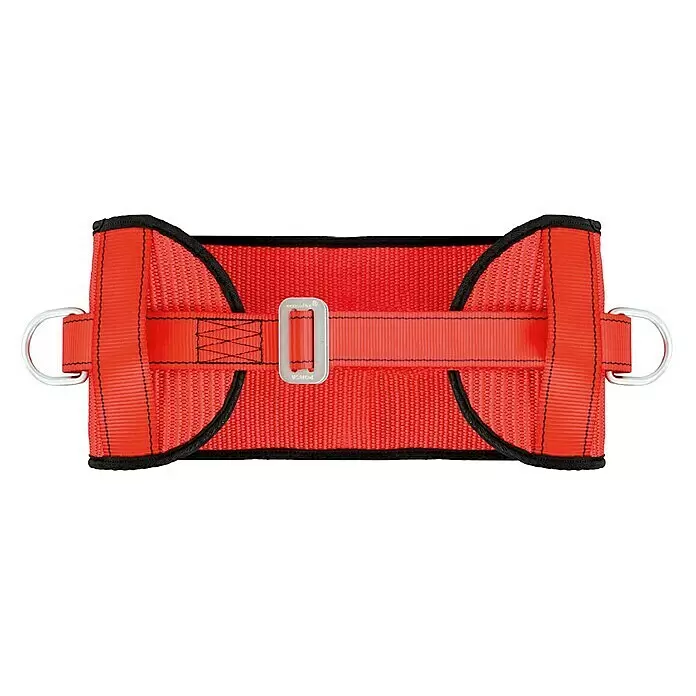 Ponsa Ecosafex Cinturón II - Eslinga - Cinturón de posicionamiento de trabajo rojo con anillas en D plateadas y hebilla rectangular.