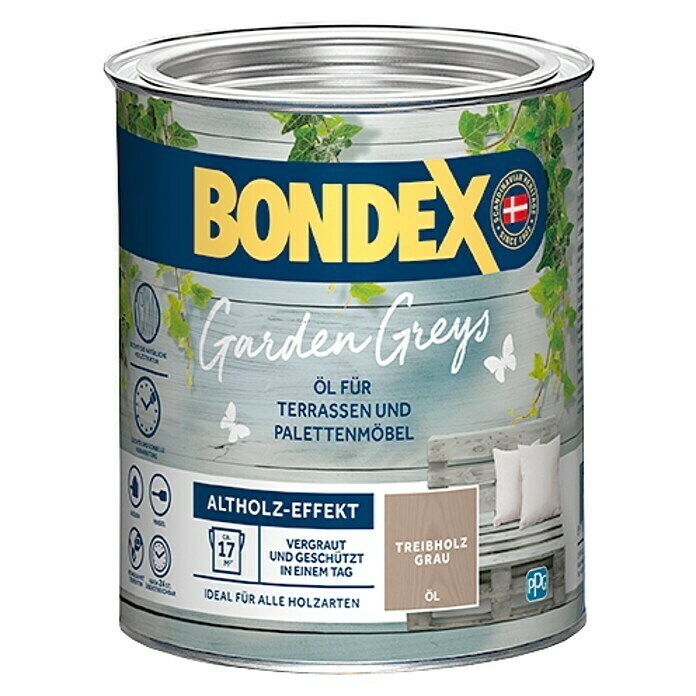 Bondex Holzöl Garden Greys (Treibholz Grau, 750 ml)
