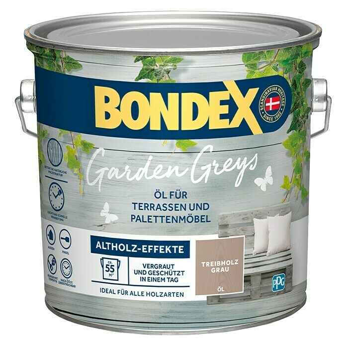 Bondex Holzöl Garden Greys (Treibholz Grau, 2,5 l)