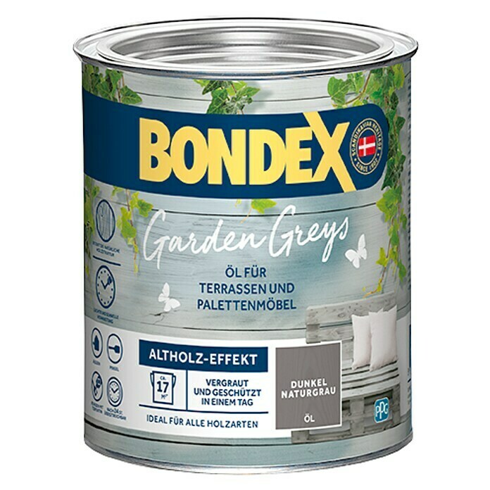 Bondex Holzöl Garden Greys (Dunkel Naturgrau, 750 ml)