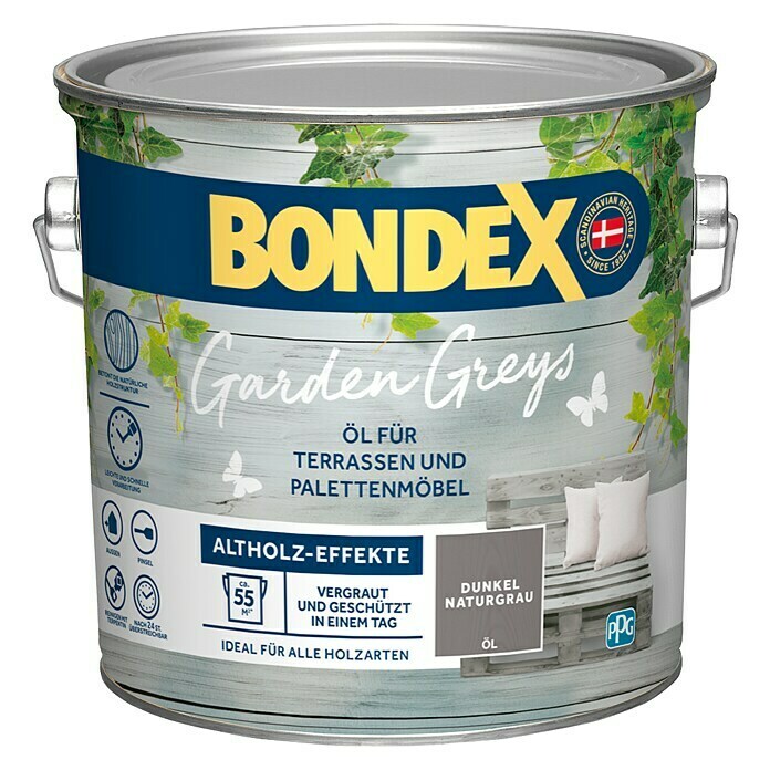 Bondex Holzöl Garden Greys (Dunkel Naturgrau, 2,5 l)