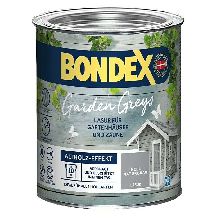 Bondex Holzlasur Garden Greys (Hell Naturgrau, 750 ml, Matt bis seidenmatt)