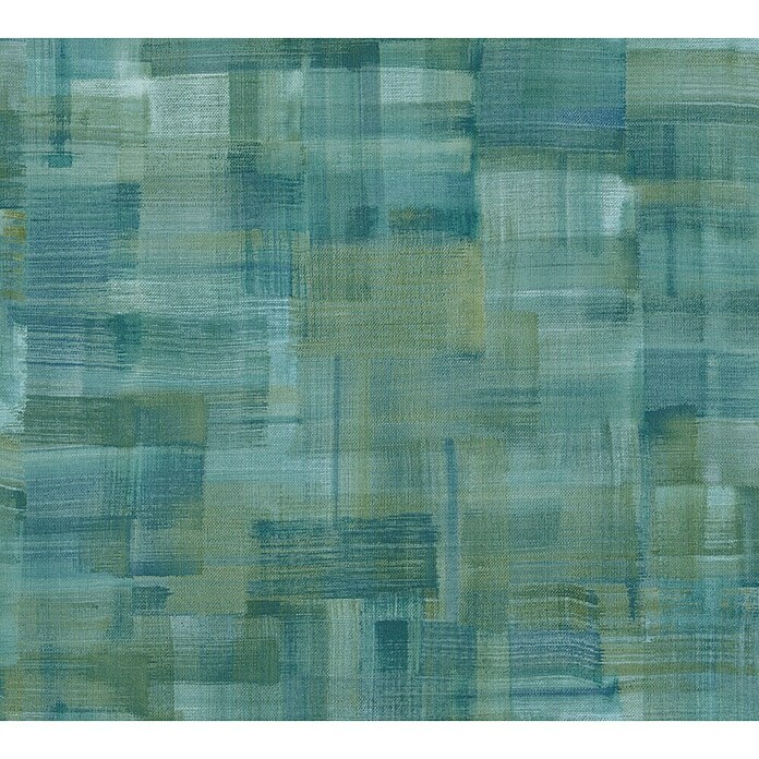 AS Creation Geo Nordic Vliestapete (Blau/Grün, Uni, 10,05 x 0,53 m)