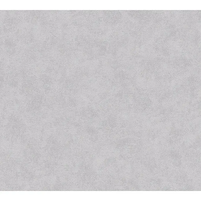 A.S. Création Pop Style Vliestapete - Hellgrau, Uni, 10,05 x 0,53 m - Nahaufnahme einer grauen Textiltapete mit subtiler Textur, die ein weiches und dezentes Wanddekor bietet.