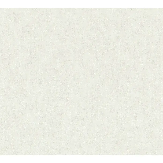 A.S. Création Geo Nordic Vliestapete - Weiß, Uni, 10,05 x 0,53 m - Nahaufnahme einer Textiltapete in hellem Cremeweiß mit subtiler Textur, die eine ruhige und elegante Atmosphäre schafft.