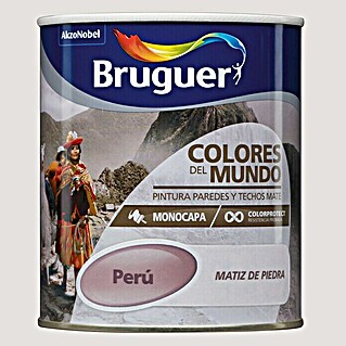 Bruguer Colores del Mundo Pintura para paredes (Perú matiz de piedra, 750 ml, Mate)