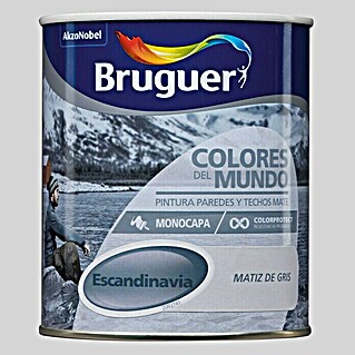 Bruguer Colores del Mundo Pintura para paredes (Escandinavia matiz de gris, 750 ml, Mate)