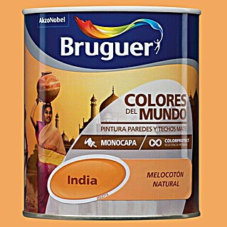 Bruguer Colores del Mundo Pintura para paredes (India melocotón natural, 750 ml, Mate)