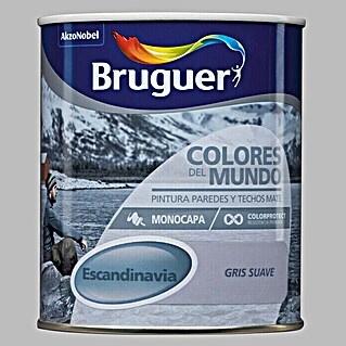 Bruguer Colores del Mundo Pintura para paredes (Escandinavia gris suave, 750 ml, Mate)