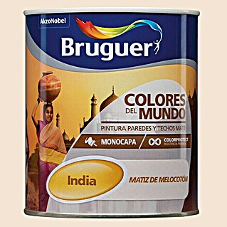 Bruguer Colores del Mundo Pintura para paredes (India matiz de melocotón, 750 ml, Mate)