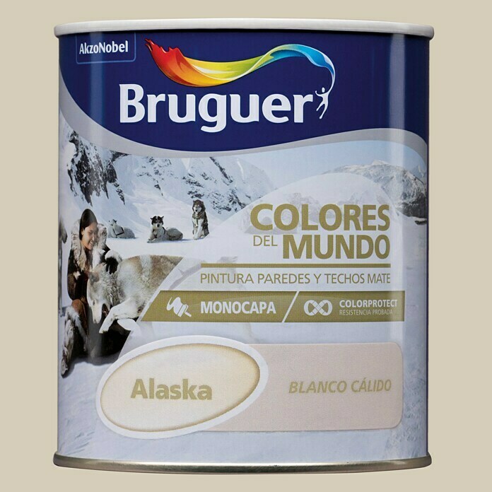 Bruguer Colores del Mundo Pintura para paredes Alaska blanco cálido (750 ml, Mate)