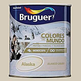 Bruguer Colores del Mundo Pintura para paredes (Alaska blanco cálido, 750 ml, Mate)