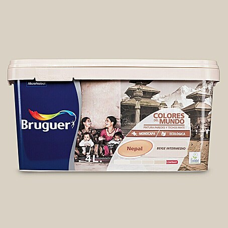Bruguer Colores del Mundo Pintura para paredes (Nepal beige intermedio, Mate, 4 l)