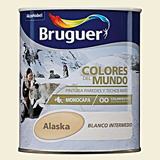 Bruguer Colores del Mundo Pintura para paredes (Alaska blanco intermedio, 750 ml, Mate)
