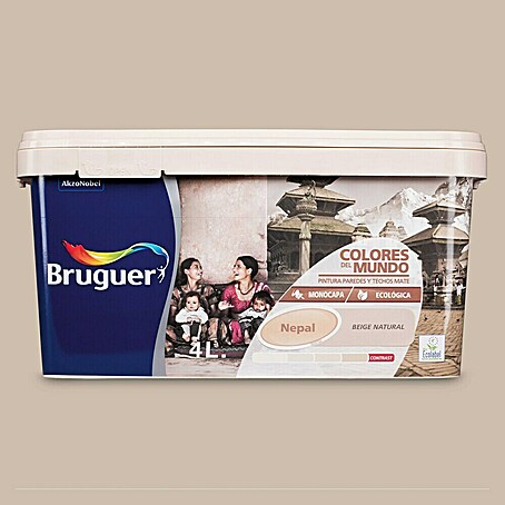 Bruguer Colores del Mundo Pintura para paredes (Nepal beige natural, Mate, 4 l)