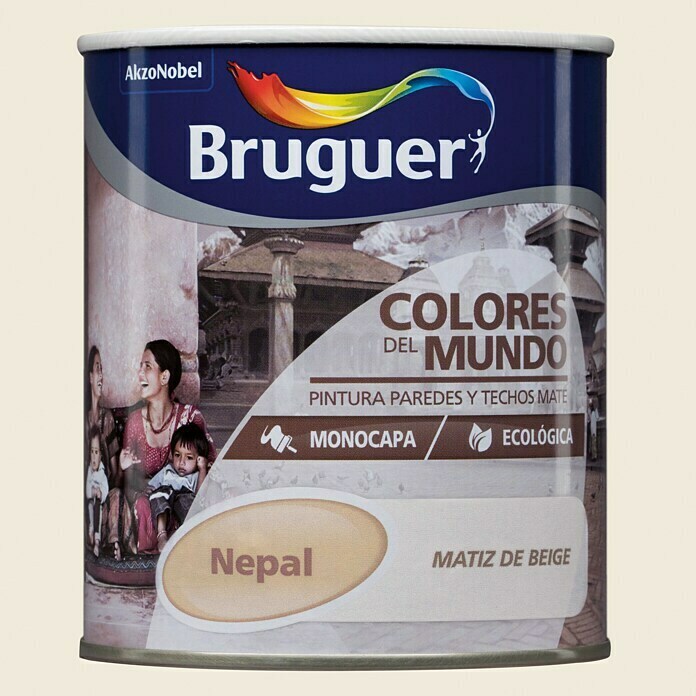Bruguer Colores del Mundo Pintura para paredes Nepal matiz de beige (750 ml, Mate)