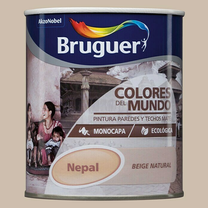 Bruguer Colores del Mundo Pintura para paredes Nepal beige natural (750 ml, Mate)
